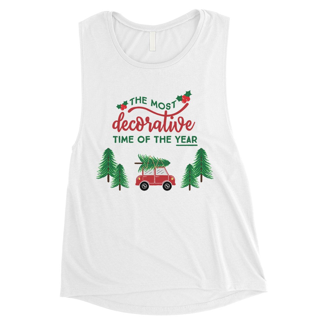 Decorative Christmas Time Womens Muscle Top