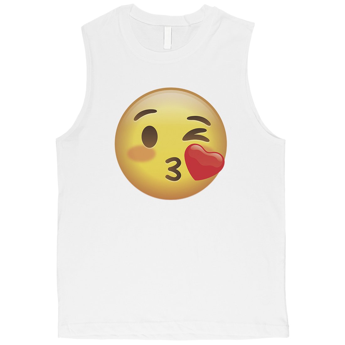 Emoji-Wink Kiss Mens Great Caring Halloween Muscle Shirt Gag Gift