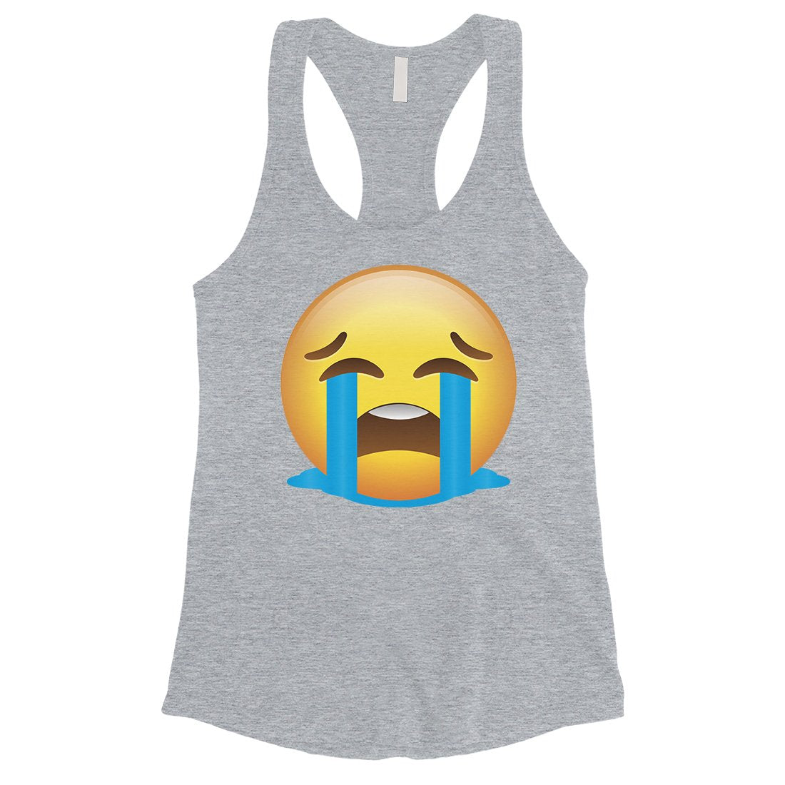 Emoji-Crying Womens Emotional Silly Down Simple Tank Top Costume