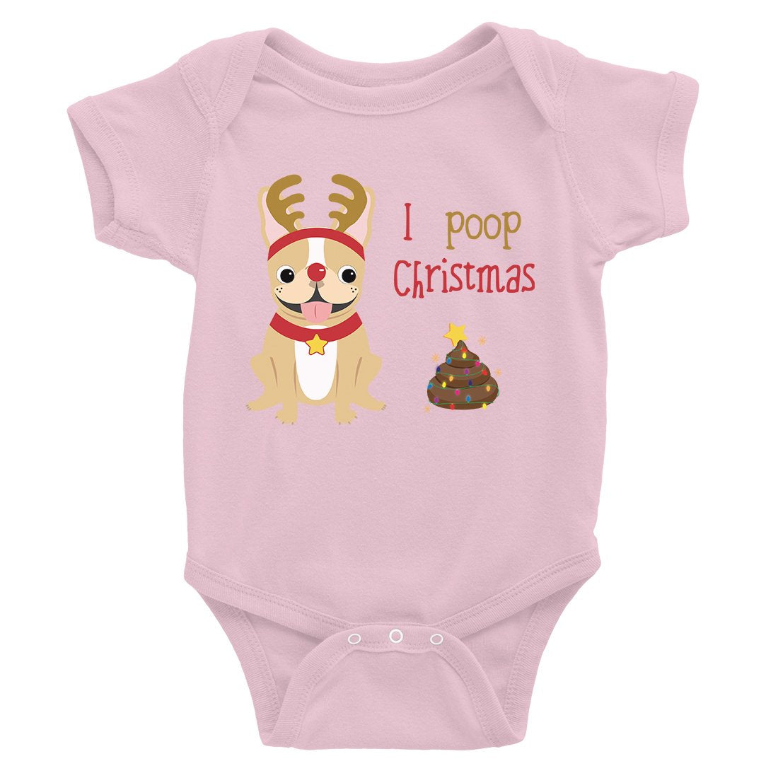 Frenchie Christmas Poop Baby Bodysuit