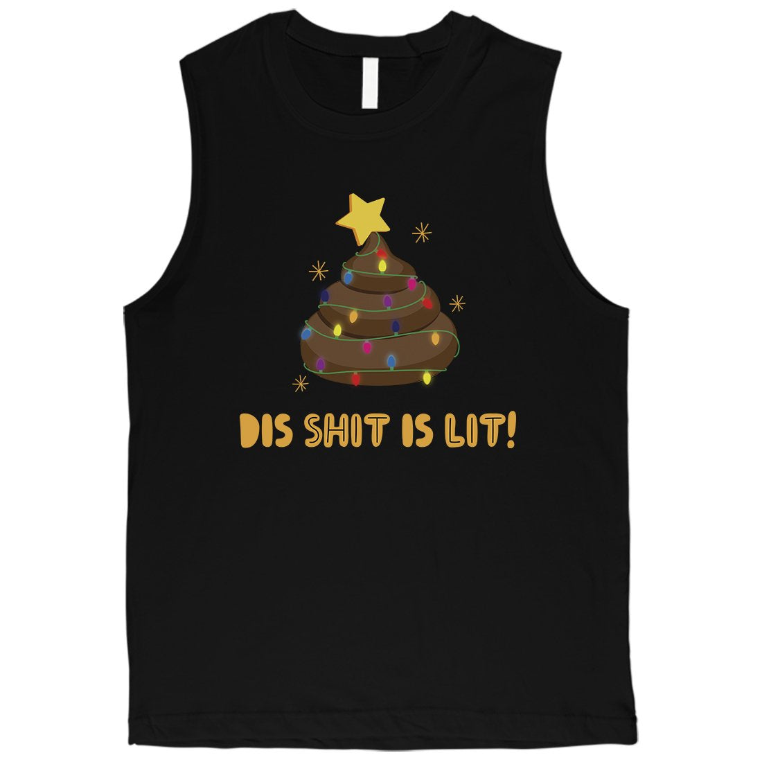 Dis Shit Is Lit Poop Mens Muscle Top