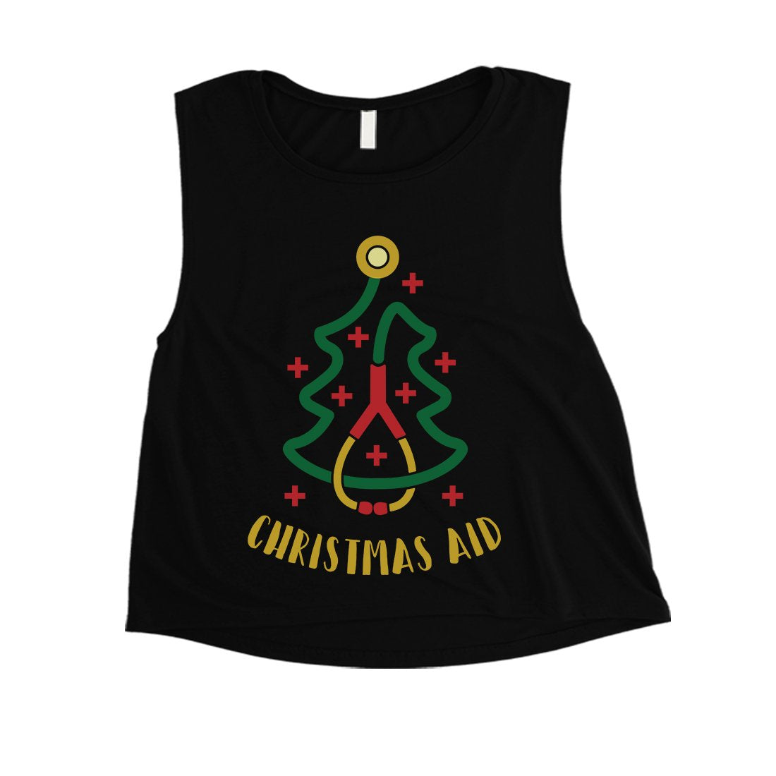 Christmas Medical Tree Womens Crop Top