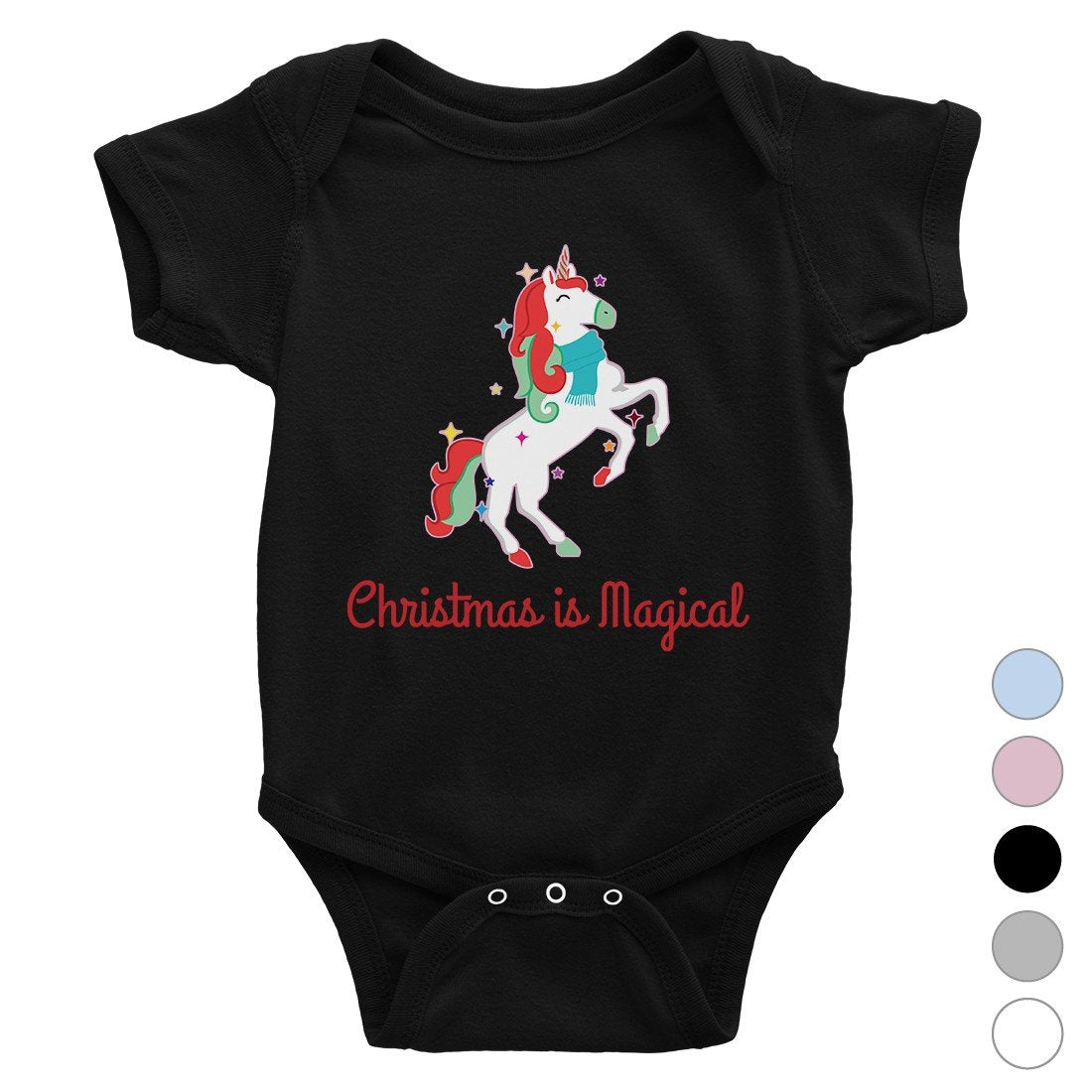 Christmas Magical Unicorn Baby Bodysuit