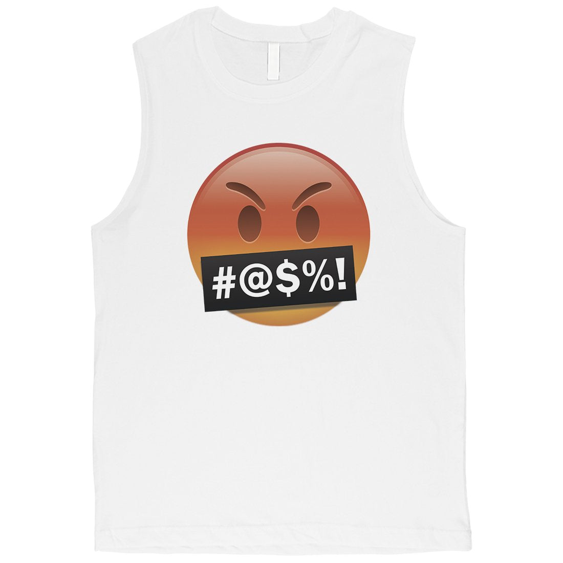 Emoji-Angry Mens Classic Mood Hilarious Silly Muscle Shirt Gag Gift