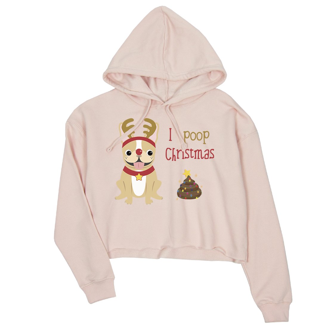 Frenchie Christmas Poop Crop Hoodie