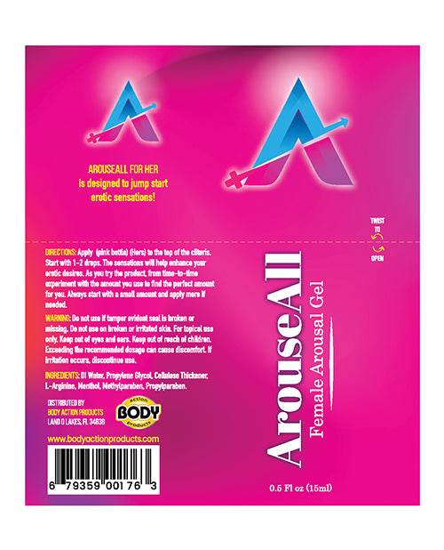 Arouseall Female Stimulating Gel - .5 Oz Bottle