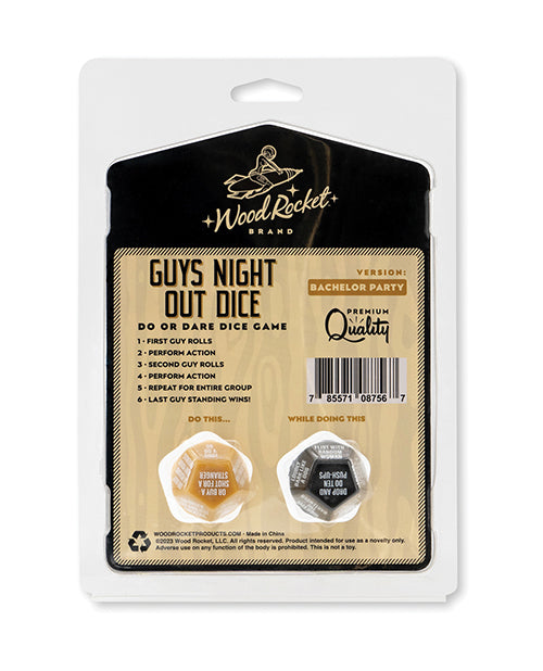 'wood Rocket Guys Night Out Do Or Dare Dice Game - Black