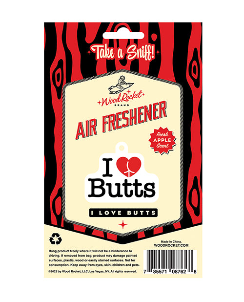'wood Rocket I Love Butts Air Freshener - Apple