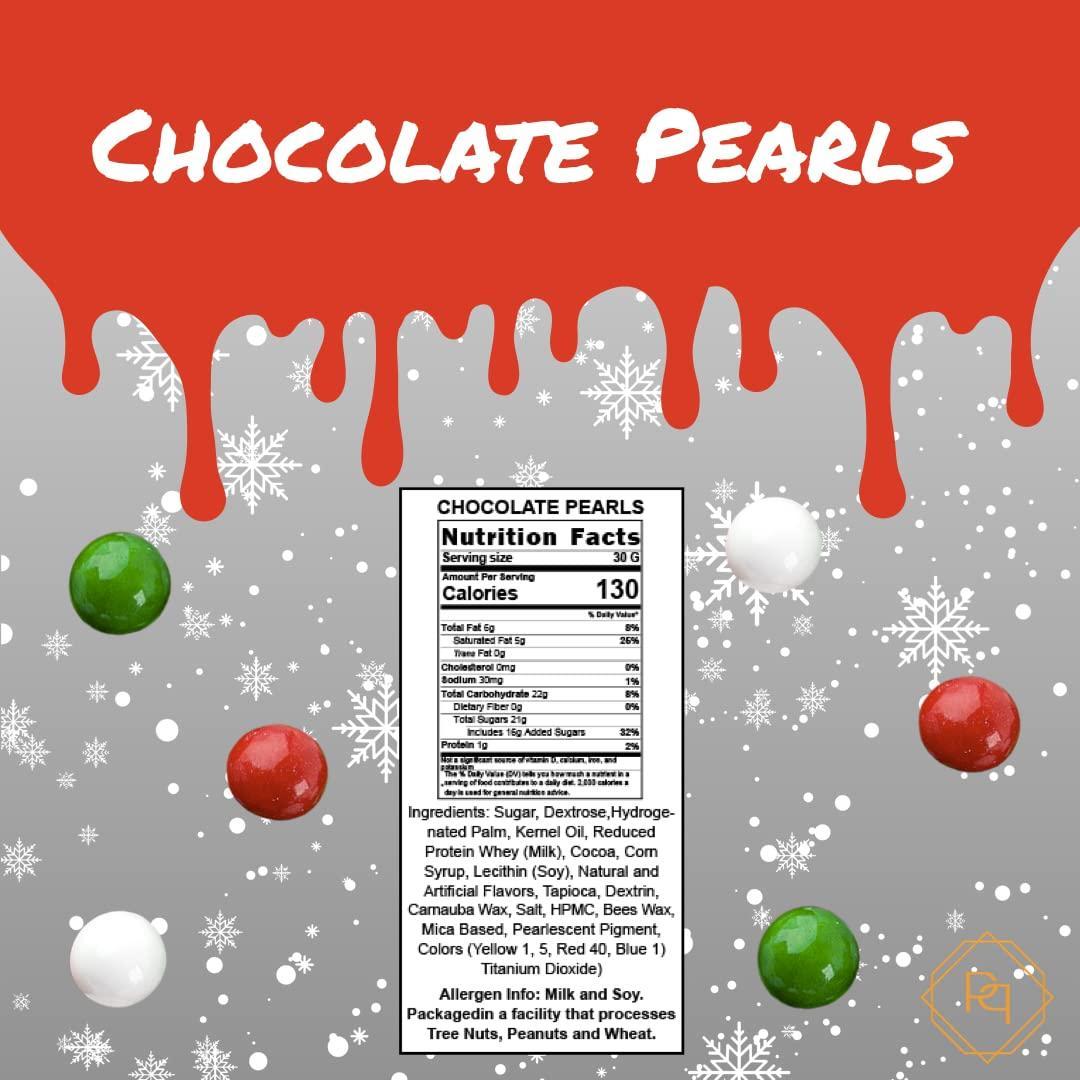 Christmas Tree Stocking Stuffer Mini Filled with candy and chocolate gift (2 pack Chocolate Pearls)