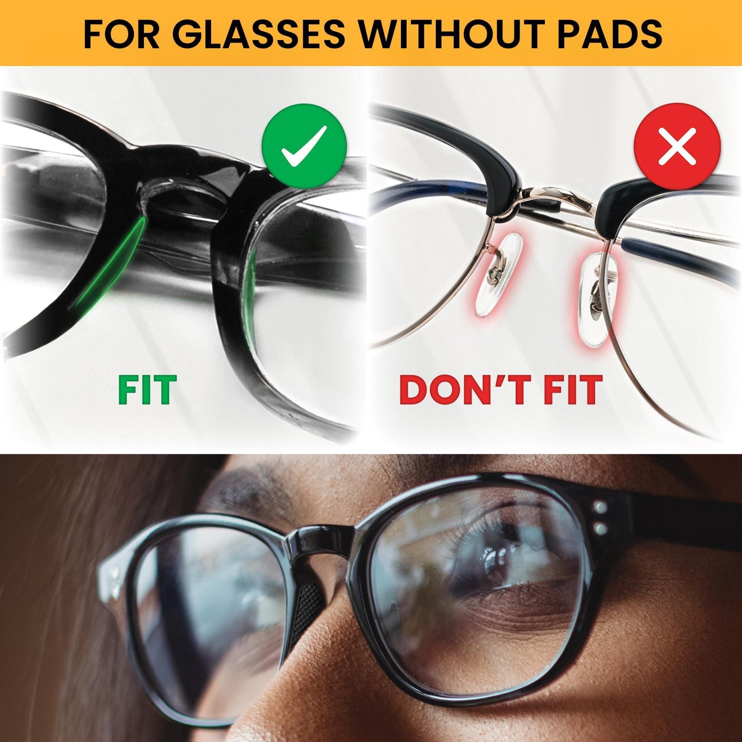 Glasses Nose Grips Non Slip - 6 Pairs Silicone Eyeglass Nose Pads Anti Slip - 1mm x 7mm x 16mm Adhesive Nose Pads Glasses for Comfort - Sunglass Nose Pads Cushion - Glasses Bridge Accessories