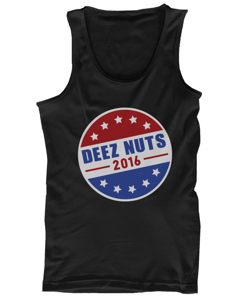 Deez Nuts for President 2016 Campaign Men's Black Tank Top Funny Tanktop