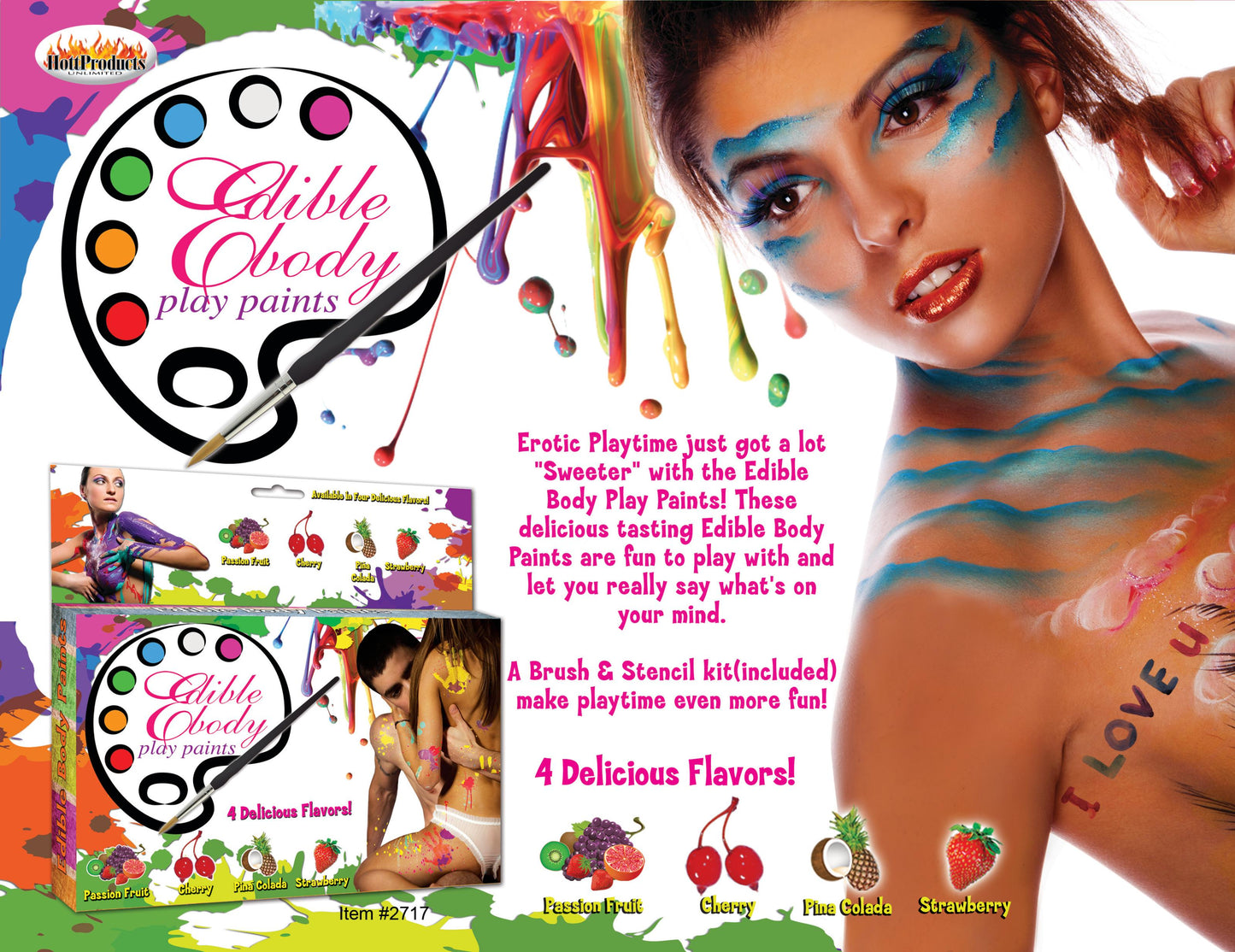 Edible Body Paints 4 Pack Box