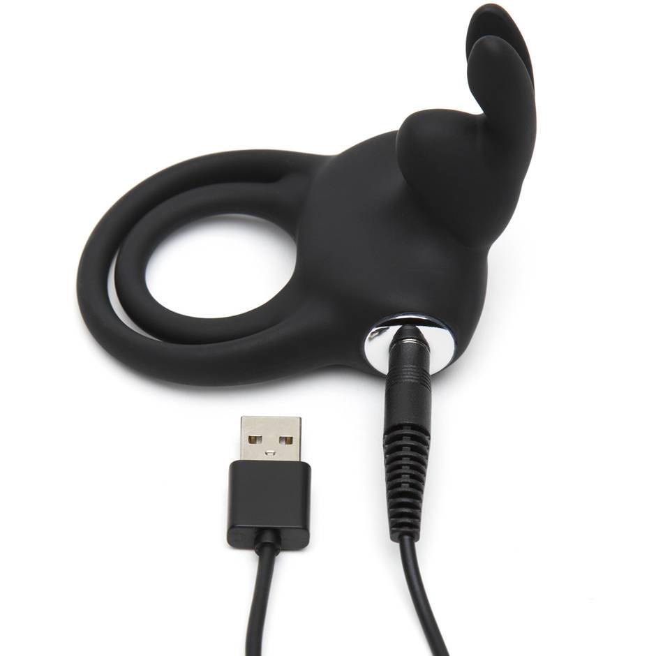 Happy Rabbit Stimulating Usb Rechargeable Cock Ring Black (out April)