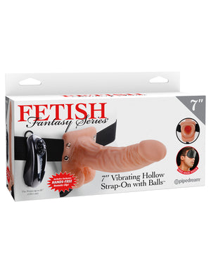 Fetish Fantasy 7 Vibrating Hollow Strap On W/balls