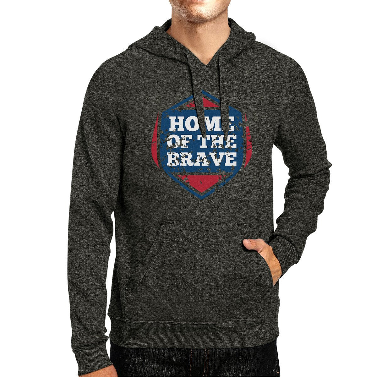 Home Of The Brave Unisex Graphic Hoodie Dark Grey Crewneck Pullover