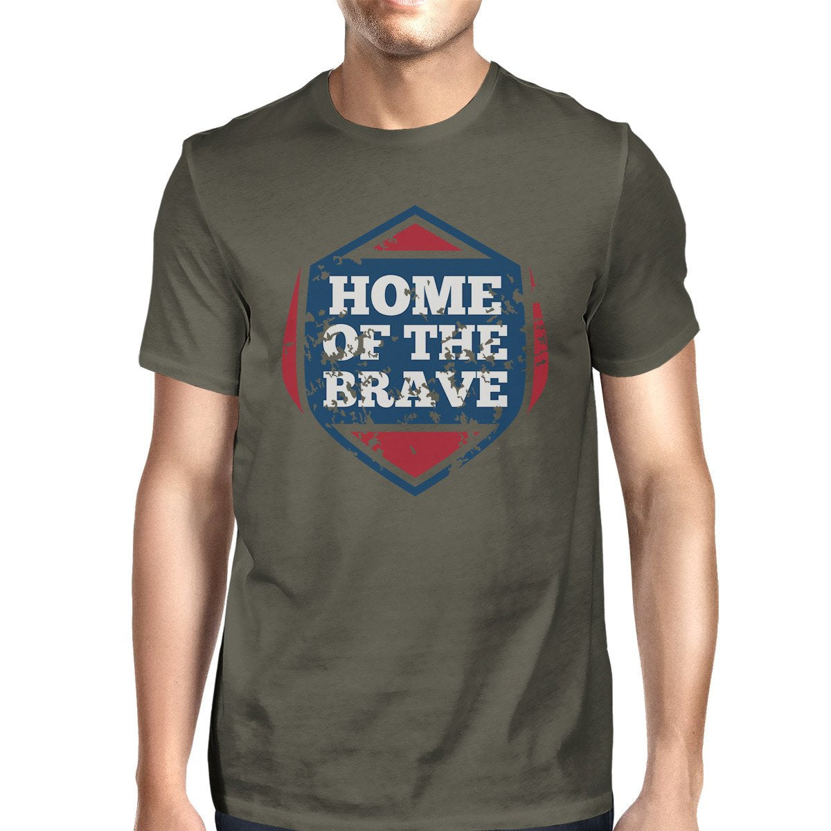 Home Of The Brave American Flag Shirt Mens Dark Gray Graphic Tshirt
