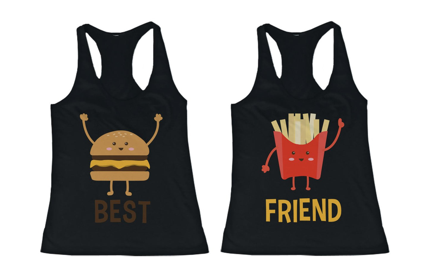 Burger and Fries BFF Tank Tops Best Friend Matching Tanks Sleeveless Shirts