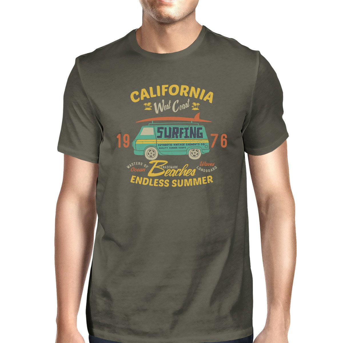 California Beaches Endless Summer Mens Dark Grey Shirt