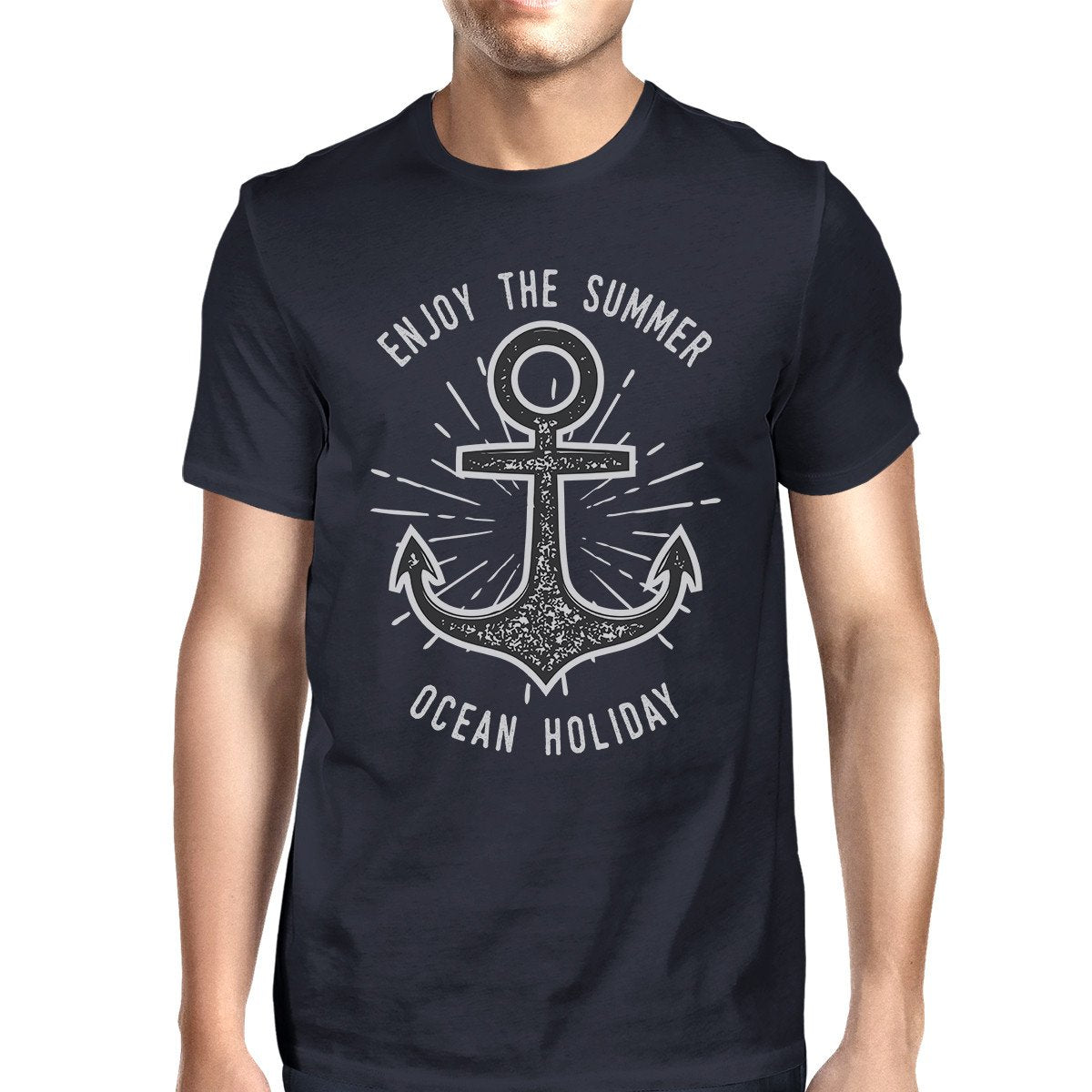 Enjoy The Summer Ocean Holiday Mens Navy Shirt