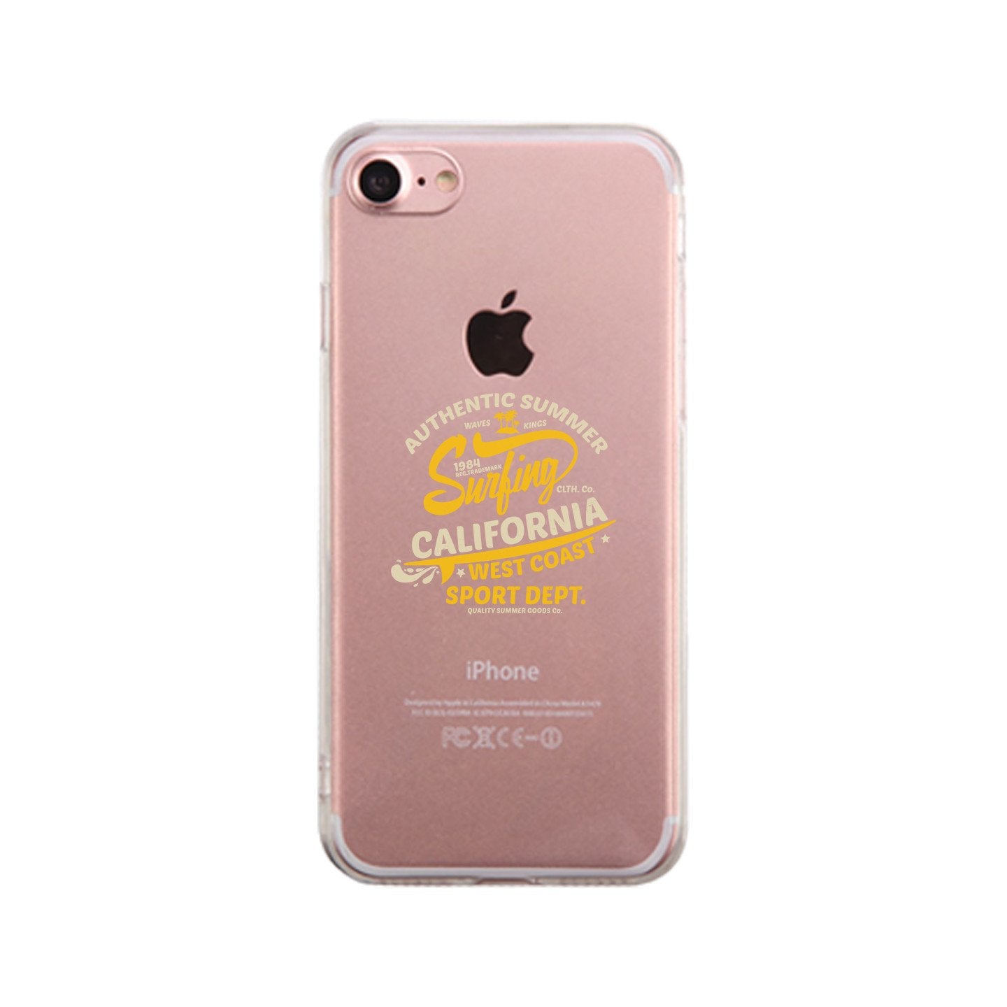 Authentic Summer Surfing California Clear Phone Case