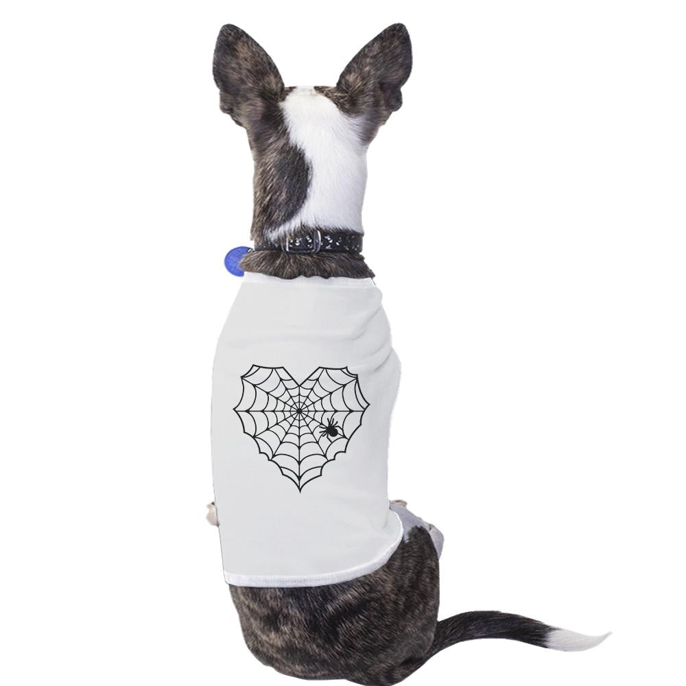 Heart Spider Web Pets White Shirt