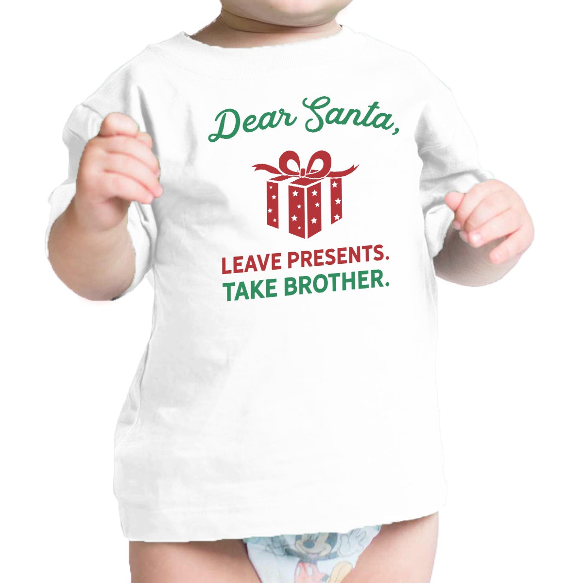 Dear Santa Leave Presents Take Brother Baby White Shirt