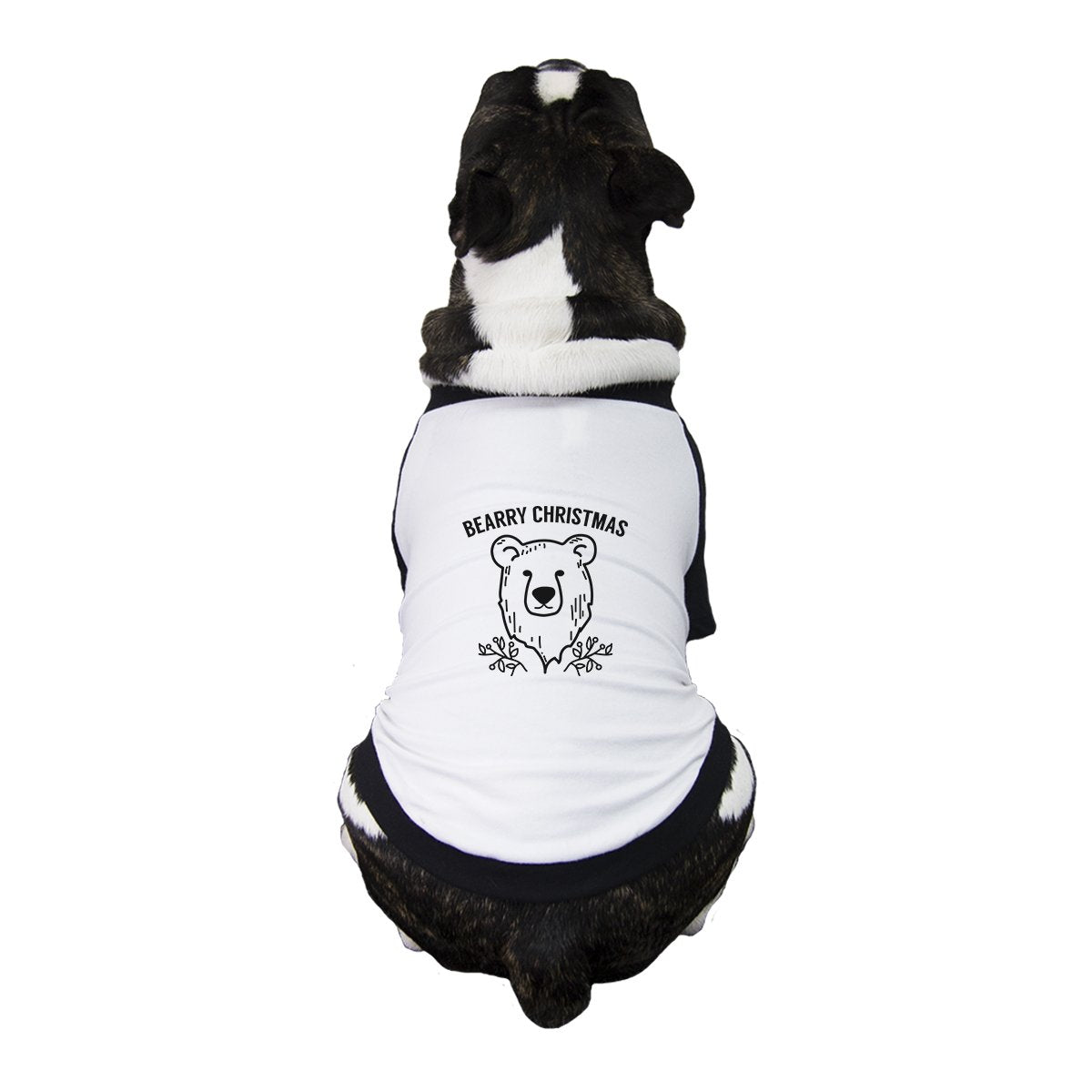 Bearry Christmas Bear Pets Black And White Baseball Shirt