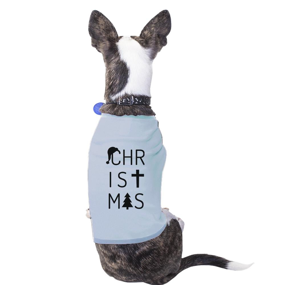 Christmas Letters Pets Sky Blue Shirt