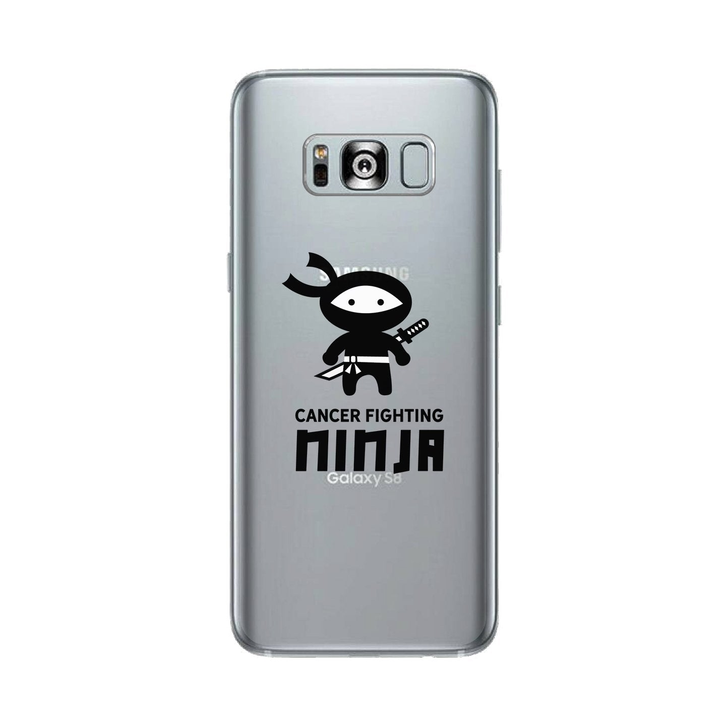 Cancer Fighting Ninja Clear Phone Case