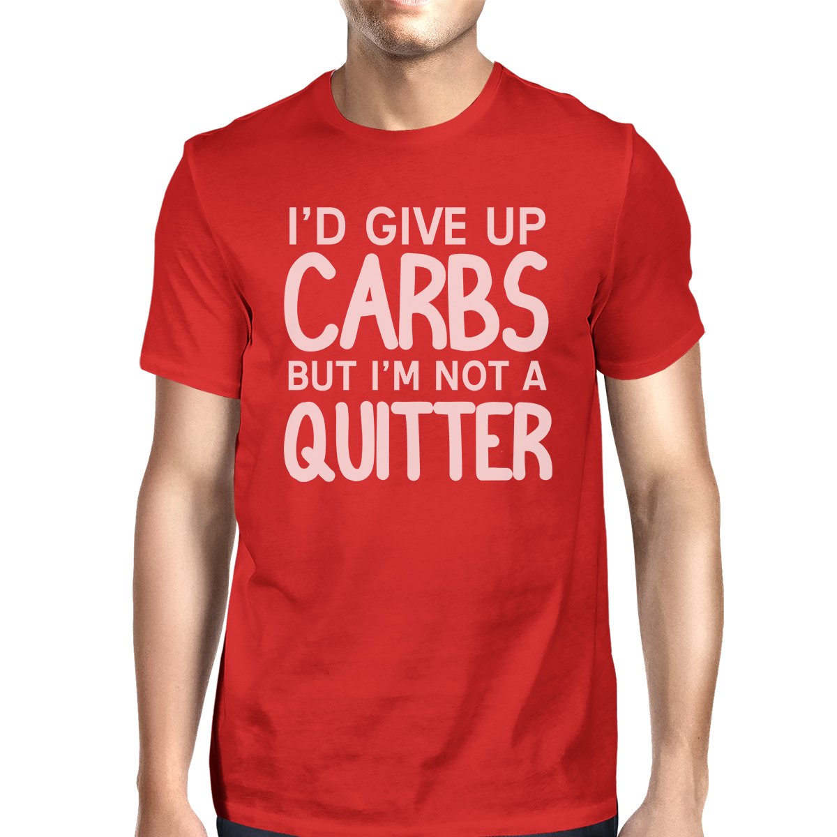 Carbs Quitter Mens Cool Cotton Round Neck For Exercise T-Shirt