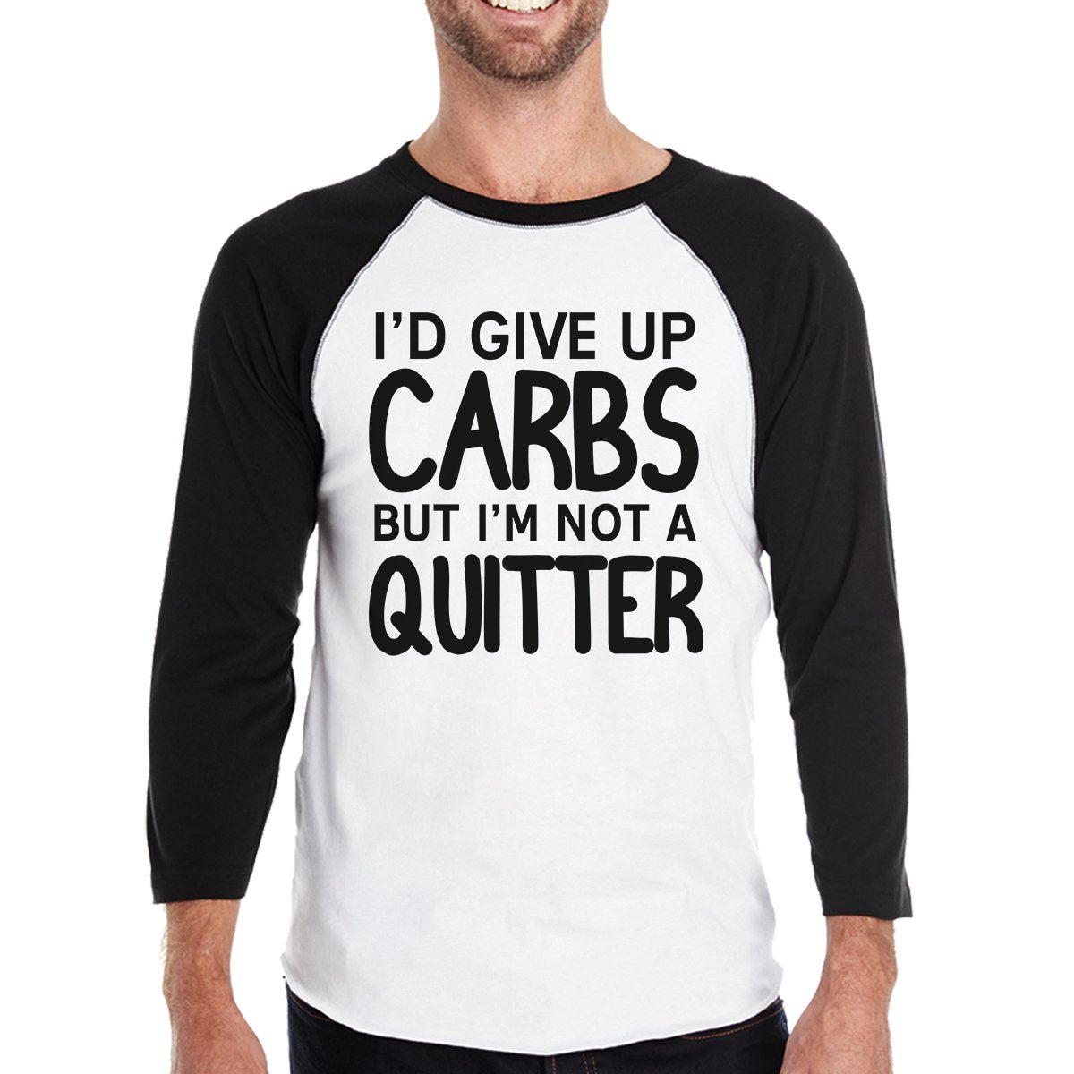 Carbs Quitter Mens Baseball Shirt Funny Graphic Baseball Shirt Gift