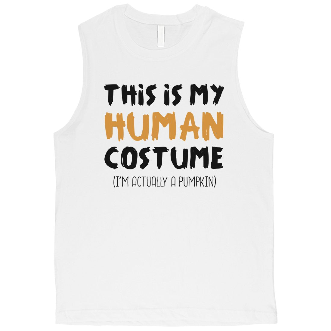 Human Costume Pumpkin Mens Muscle Shirt