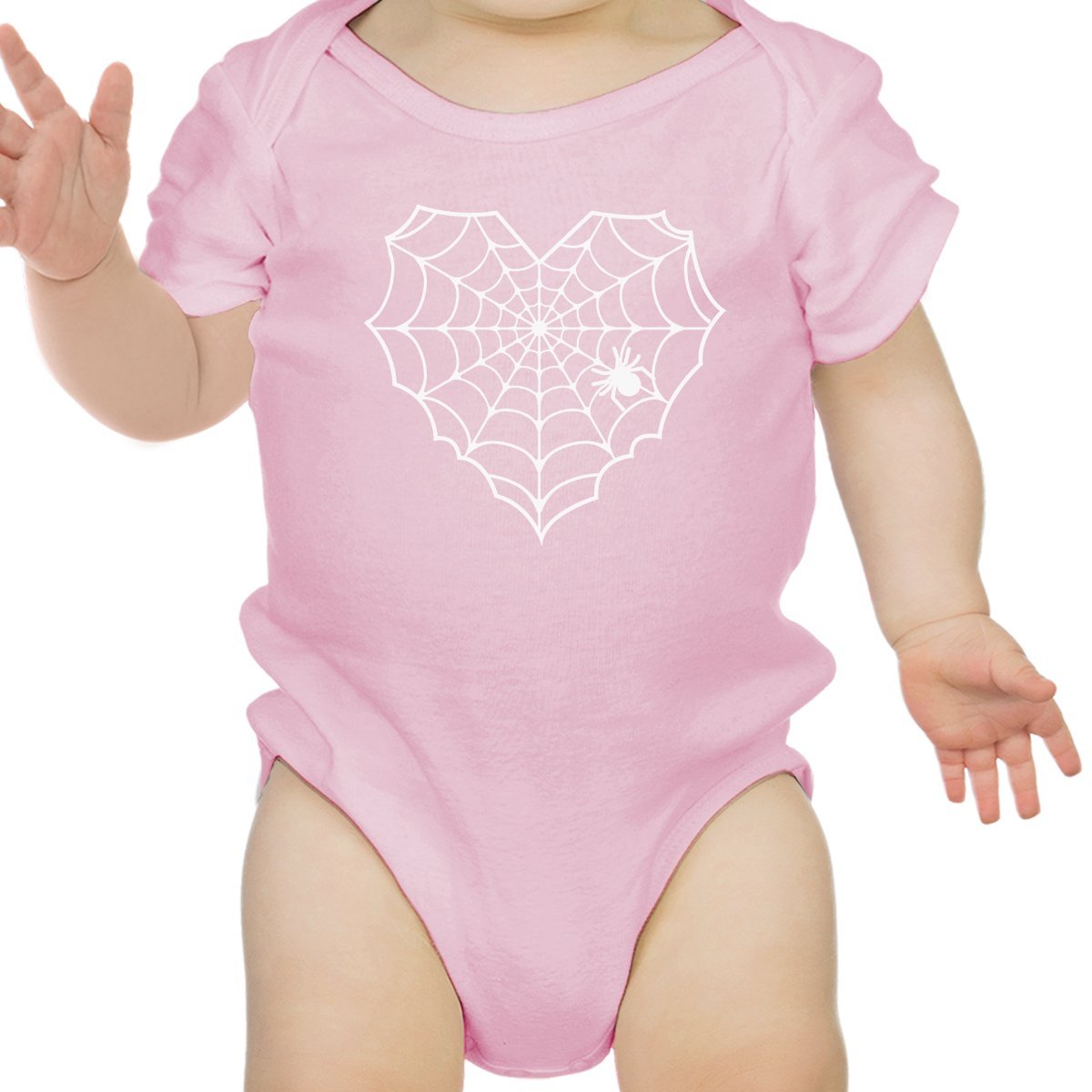 Heart Spider Web Baby Pink Bodysuit