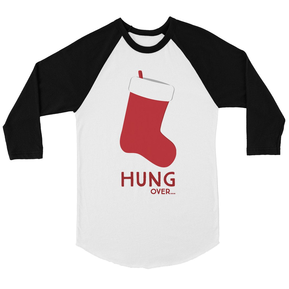 Hungover Christmas Stocking Womens Baseball Tee