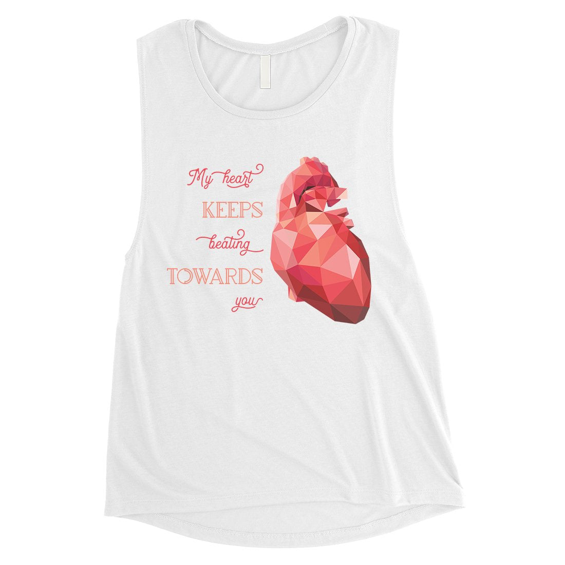 Geometric Heart Beating Womens Muscle Shirt Valentine's Day Gift