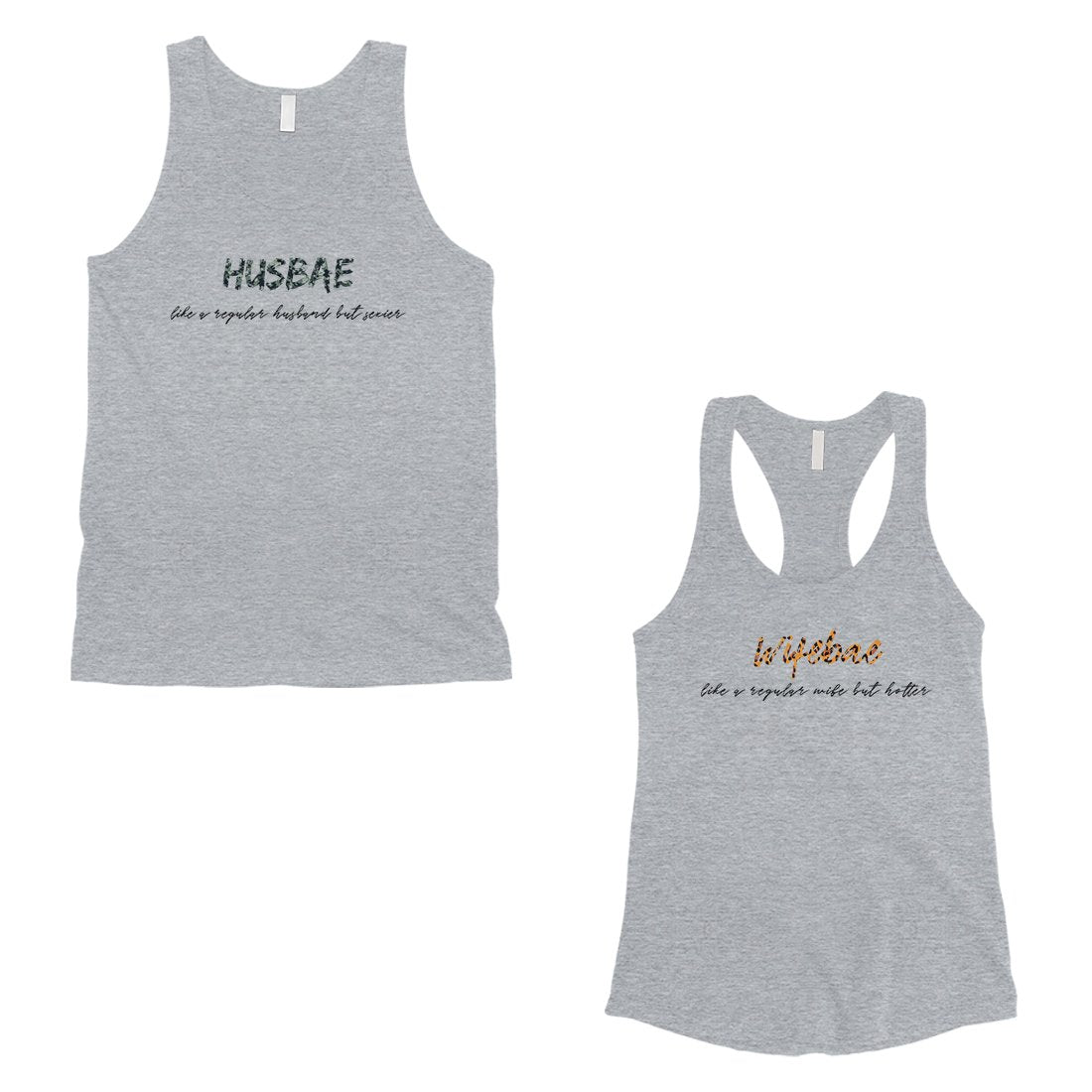 Husbae Wifebae Leopard Military Matching Couple Tank Tops Gifts