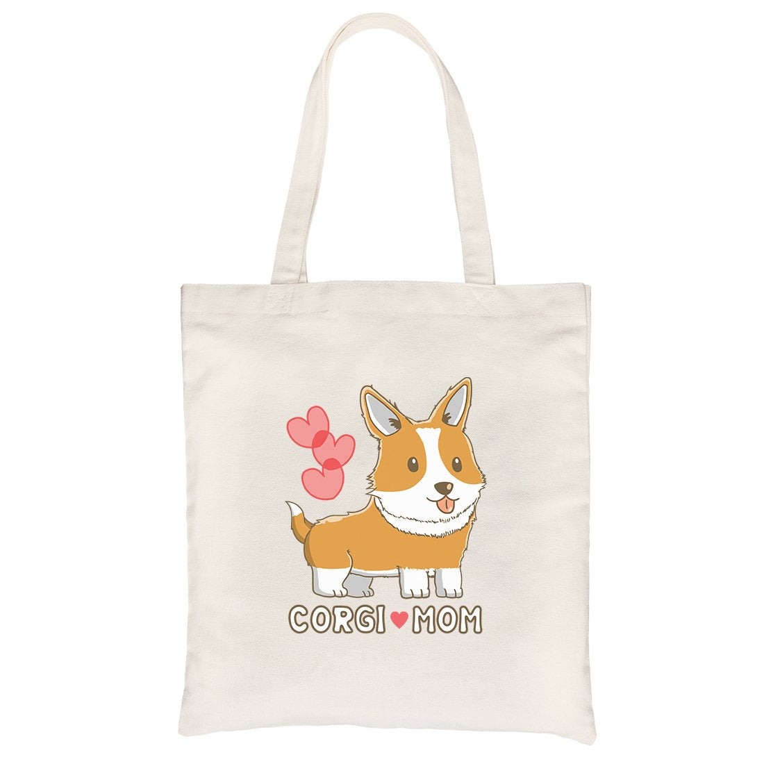 Corgi Mom Canvas Shoulder Bag Cute Gift For Corgi Owners Tote Bag