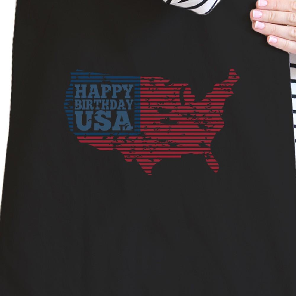 Happy Birthday USA Black Canvas Shoulder Bag For Independence Day
