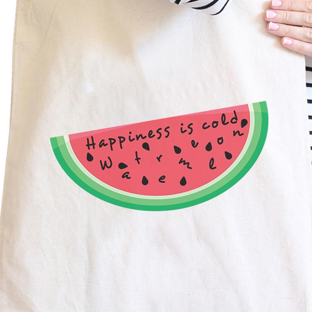 Happiness Is Cold Watermelon Cute Eco-Friendly Canvas Shoulder Tote