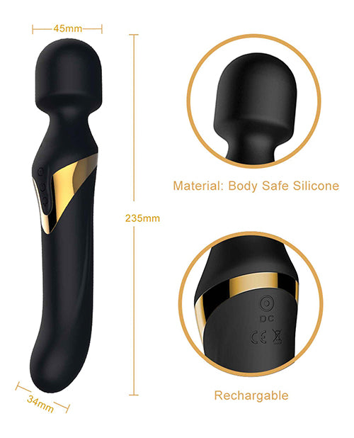 Dorcel Dual Orgasms Wand Vibrator - Black/gold