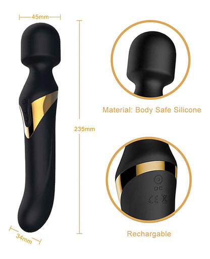 Dorcel Dual Orgasms Wand Vibrator - Black/gold