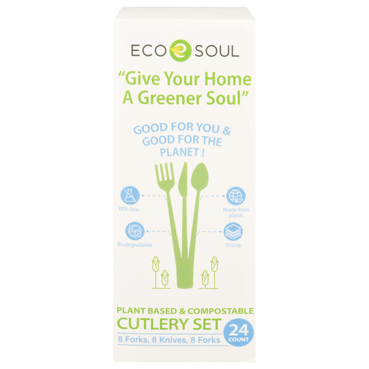 Ecosoul - Cutlery Set Compostable - Case Of 24-24 Ct