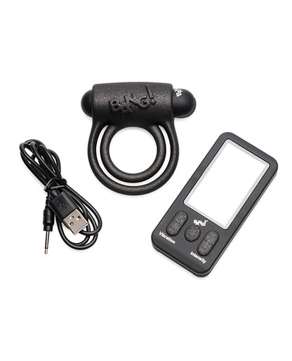 Bang! Vibrating Silicone Cock Ring W/remote Control - Black