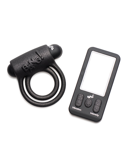 Bang! Vibrating Silicone Cock Ring W/remote Control - Black