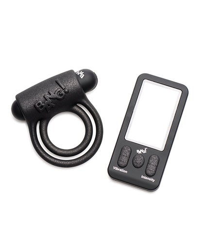 Bang! Vibrating Silicone Cock Ring W/remote Control - Black