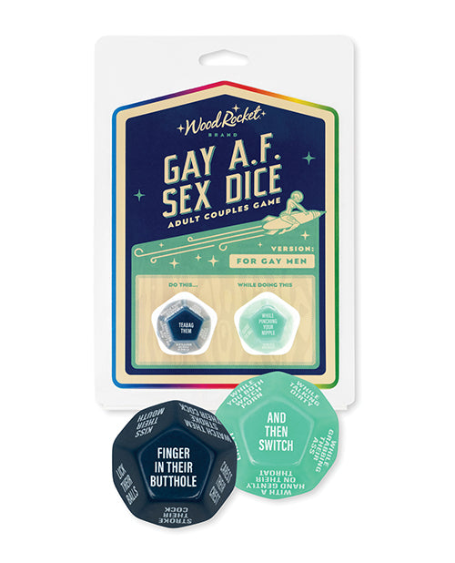 'wood Rocket Gay Af Gay Men Couples Sex Dice Game - Blue