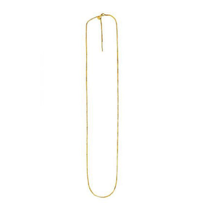 Endless Adjustable Box Chain in 14k Yellow Gold (0.95mm)