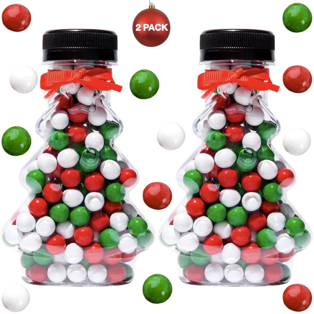 Christmas Tree Stocking Stuffer Mini Filled with candy and chocolate gift (2 pack   Chocolate Pearls)