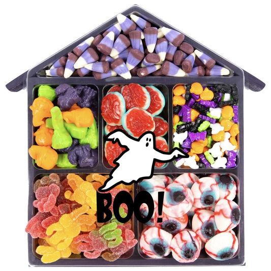 Halloween Candy Box   Candy Gift Box For All Ages   Haunted House Trick or Treat candy   Halloween Trick or Treat Gift Basket