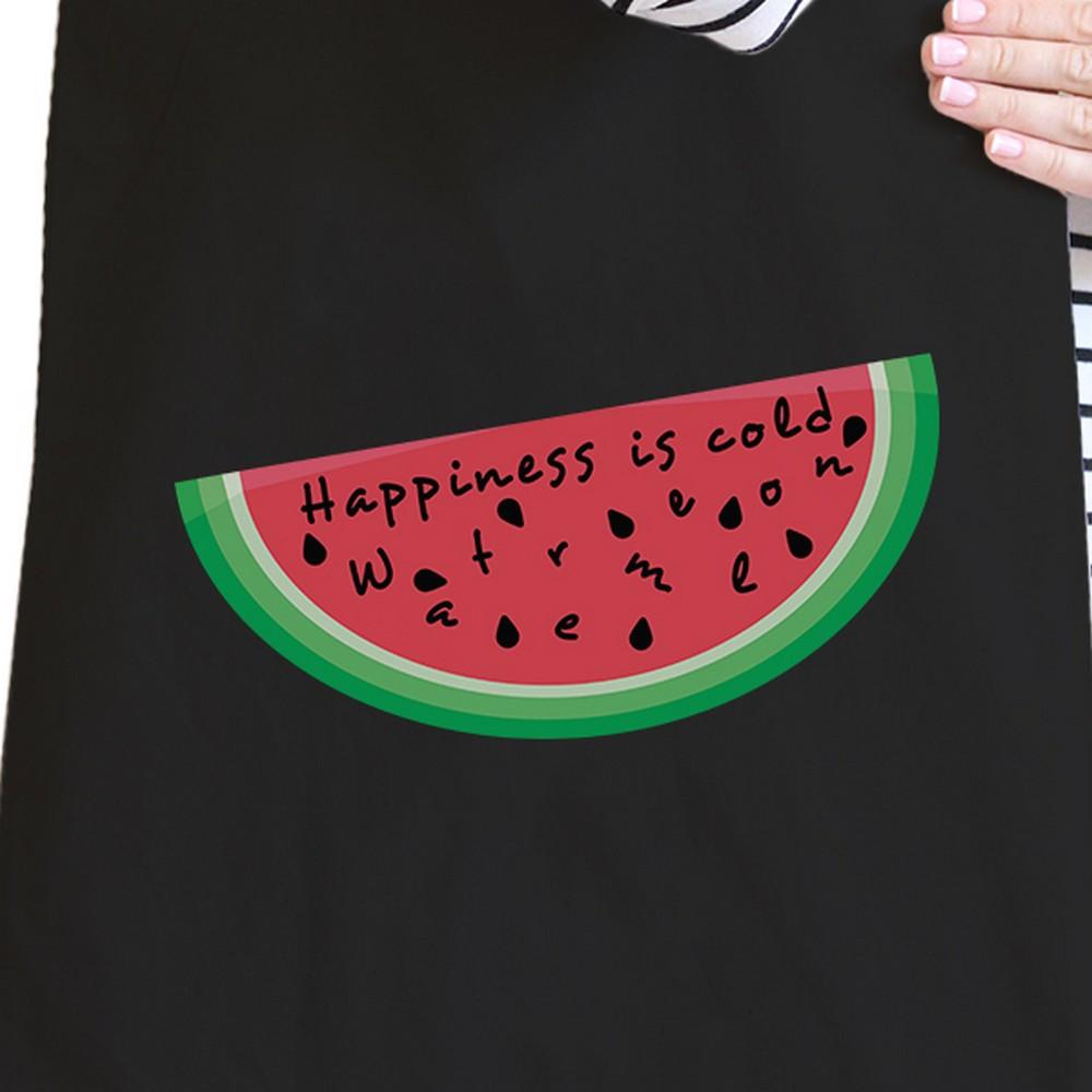 Happiness Is Cold Watermelon Eco-Friendly Cotton Shoulder Tote Bag